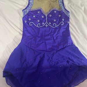 Elegant Purple Kids costume with Floral Accents and Sparkling crystals
